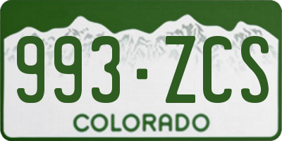 CO license plate 993ZCS