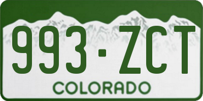 CO license plate 993ZCT
