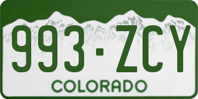 CO license plate 993ZCY