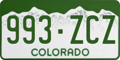 CO license plate 993ZCZ
