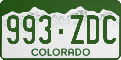 CO license plate 993ZDC