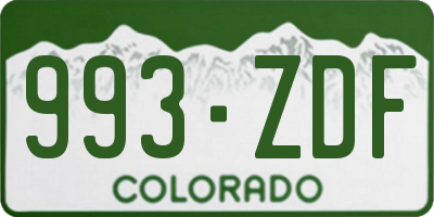 CO license plate 993ZDF