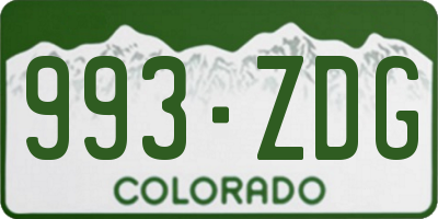 CO license plate 993ZDG