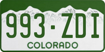CO license plate 993ZDI