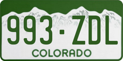 CO license plate 993ZDL