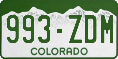CO license plate 993ZDM