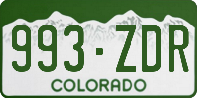 CO license plate 993ZDR