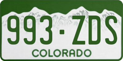 CO license plate 993ZDS