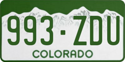 CO license plate 993ZDU