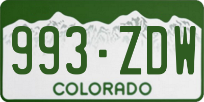 CO license plate 993ZDW