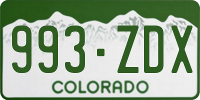 CO license plate 993ZDX