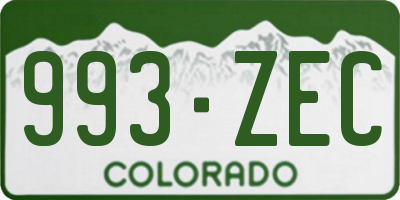CO license plate 993ZEC