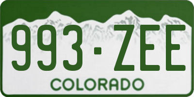 CO license plate 993ZEE