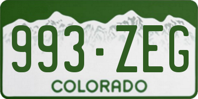CO license plate 993ZEG