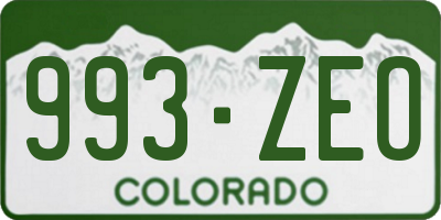 CO license plate 993ZEO