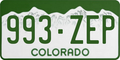 CO license plate 993ZEP