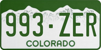 CO license plate 993ZER