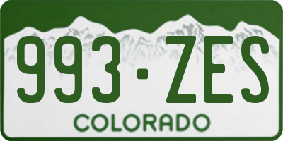 CO license plate 993ZES