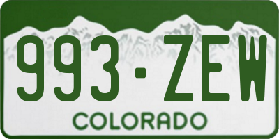 CO license plate 993ZEW