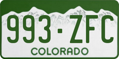 CO license plate 993ZFC
