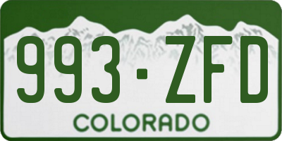 CO license plate 993ZFD
