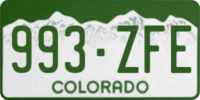 CO license plate 993ZFE