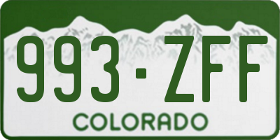 CO license plate 993ZFF