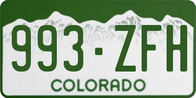 CO license plate 993ZFH