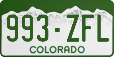 CO license plate 993ZFL