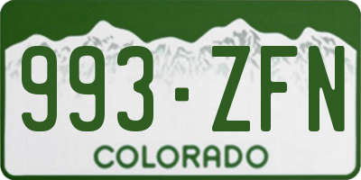 CO license plate 993ZFN