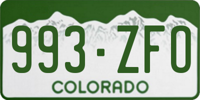 CO license plate 993ZFO