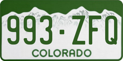 CO license plate 993ZFQ