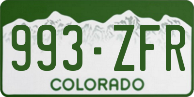 CO license plate 993ZFR