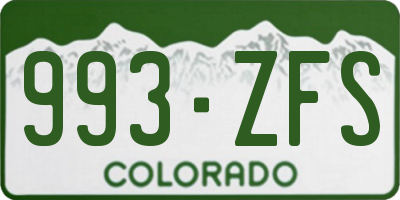 CO license plate 993ZFS