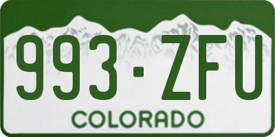 CO license plate 993ZFU