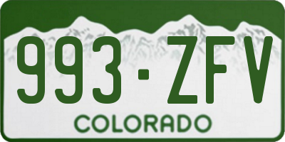 CO license plate 993ZFV