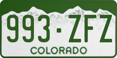 CO license plate 993ZFZ