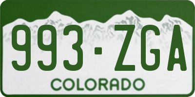 CO license plate 993ZGA