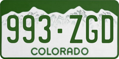 CO license plate 993ZGD