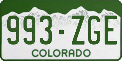 CO license plate 993ZGE