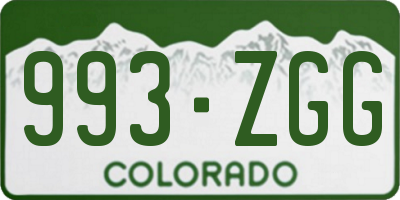 CO license plate 993ZGG
