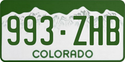 CO license plate 993ZHB