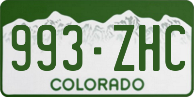 CO license plate 993ZHC