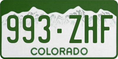 CO license plate 993ZHF