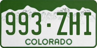 CO license plate 993ZHI