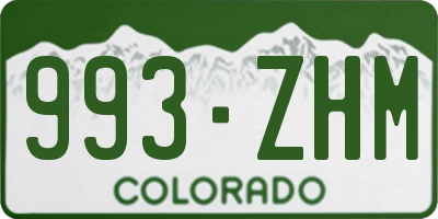 CO license plate 993ZHM