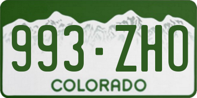 CO license plate 993ZHO