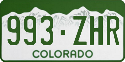 CO license plate 993ZHR