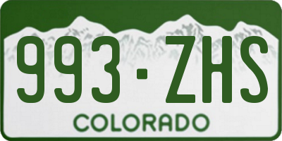 CO license plate 993ZHS