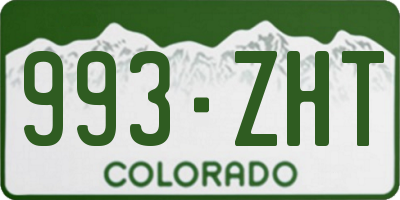 CO license plate 993ZHT